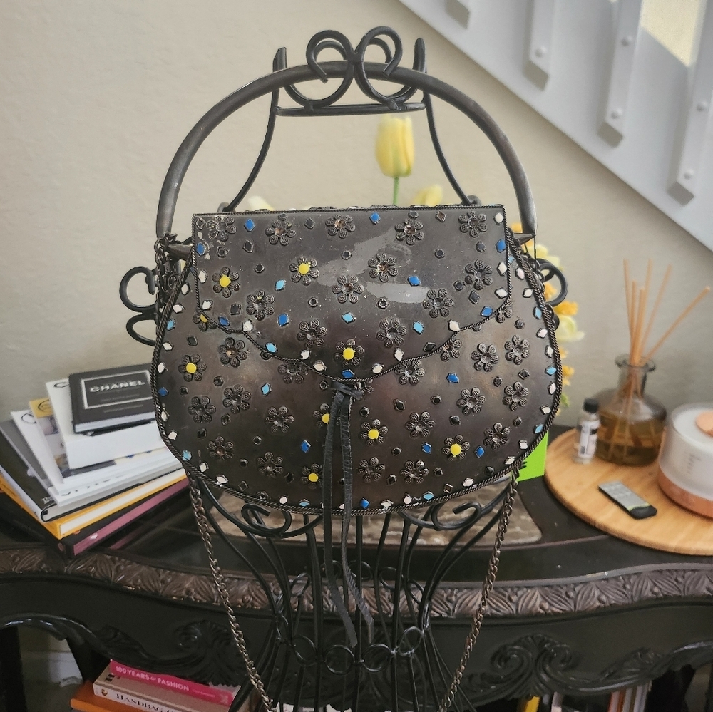 Sam Edelman Georgia Iron Hardcase gunmetal bag NEW